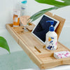 Deep Calm Bath Caddy ? Foldable, Extendable Bath Tray Holds Book, iPad, Tablet, Phone, Wine Glass, Candle - Adjustable Bathtub Table ? Luxury, Natural