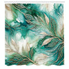 ABAKUHAUS Teal Shower Curtain, Greenery Marble Print Leaves, Cloth Fabric Bathroom Decor Set with Hooks, 175 x 200 cm, Dark Sea Green Dark Khaki