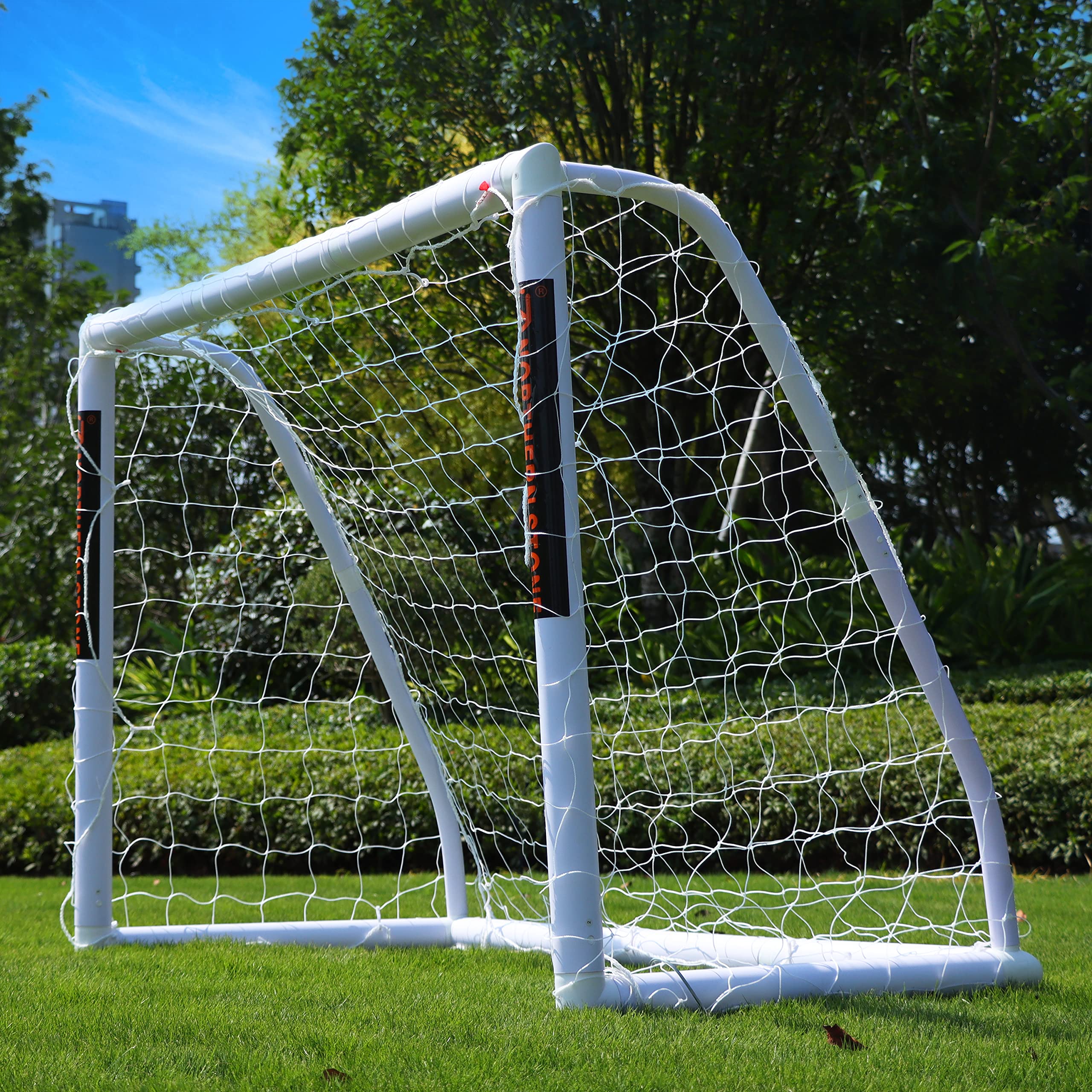 NORTHERN STONE Ultimate All Weather uPVC Football Goal 6ft x 4ft Garden Portable Football Goals 70mm Thick PVC Goal Posts + Football Net Integrated
