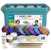Snazaroo Halloween Face Painters Kit for Kids & Adults, 28 Pieces, 10 Colours, Brushes, Glitter Gels, Sponges, Guide, Water Based, Easily Washable,