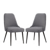 Ball & Cast Upholstered Kitchen Chairs Set of 2, Modern Dining Room Comfy Side-Chair with Padded Seat & Metal Legs, Grey