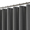 meioro Dark Grey Shower Curtain, Mould Proof and Mildew Resistant Waffle Heavy Textured Fabric Shower Curtains with 12 Hooks, 180 x 200cm Luxury
