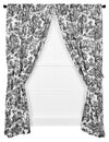 Ellis Curtain Victoria Park Toile 68-Inch-by-63 Inch Tailored Panel Pair with Tiebacks, Black