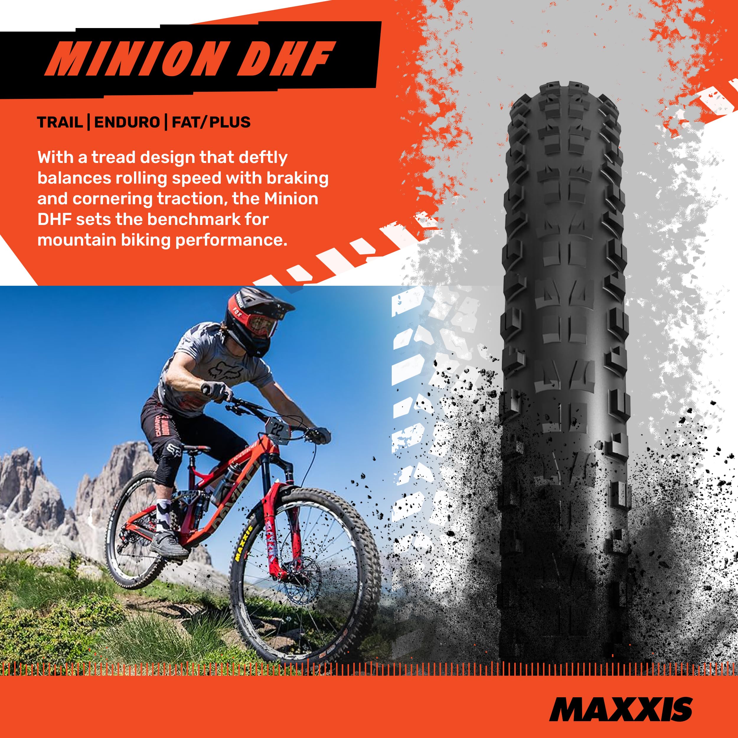Maxxis Minion DHF 29x2.50 WT 60 TPI Folding 3C MaxxGrip (EXO/TR), Black