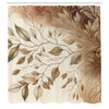 ABAKUHAUS Brown Shower Curtain, Watercolor Autumnal Branches, Cloth Fabric Bathroom Decor Set with Hooks, 175 x 200 cm, Cream Pale Caramel