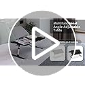 Laptop Bed Table, SAIJI 100% Eco-friendly wooden planks, Laptop Stand with Drawer, Folding Legs, 40kg Load, Angle Height Adjustable, Reading, Eating on Bed, Sofa, Laptop Lap Desk (Grey 23.6 * 12.6in)