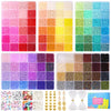 Funtopia 3mm 37000+Pcs Seed Beads for Jewellery Making, 120 Colors Glass Seed Beads for Bracelet Making, Friendship Bracelet Kit with Alphabet Letter