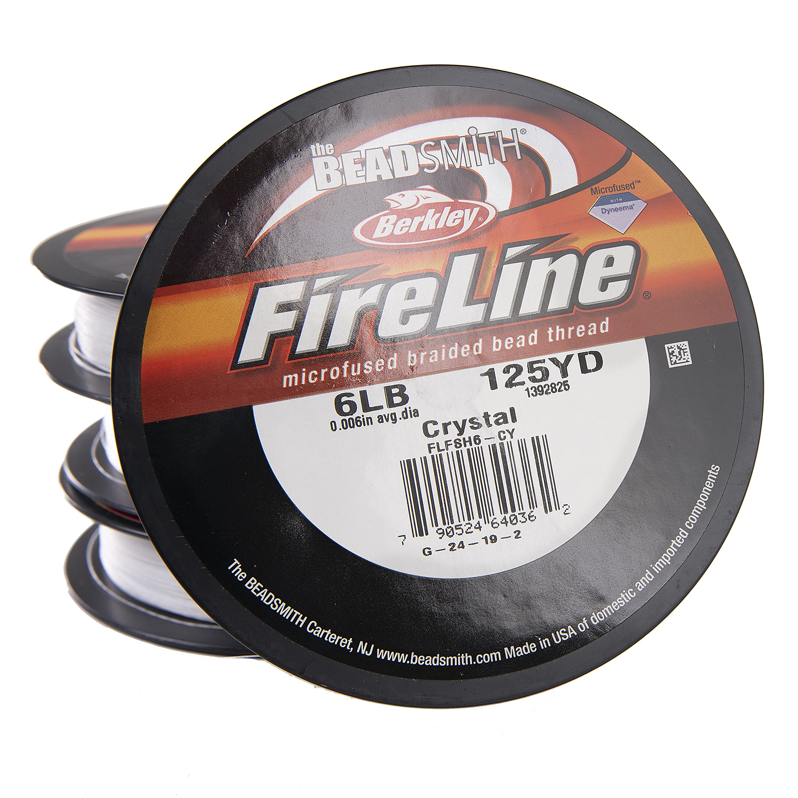 The Beadsmith Fireline by Berkley ? Micro-Fused Braided Thread ? 6lb. Test.006?/.15mm Diameter, 125 Yard Spool, Crystal Color ? Super Strong Stringing