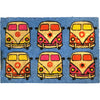 VW Campervan Rectangular Doormat Blue