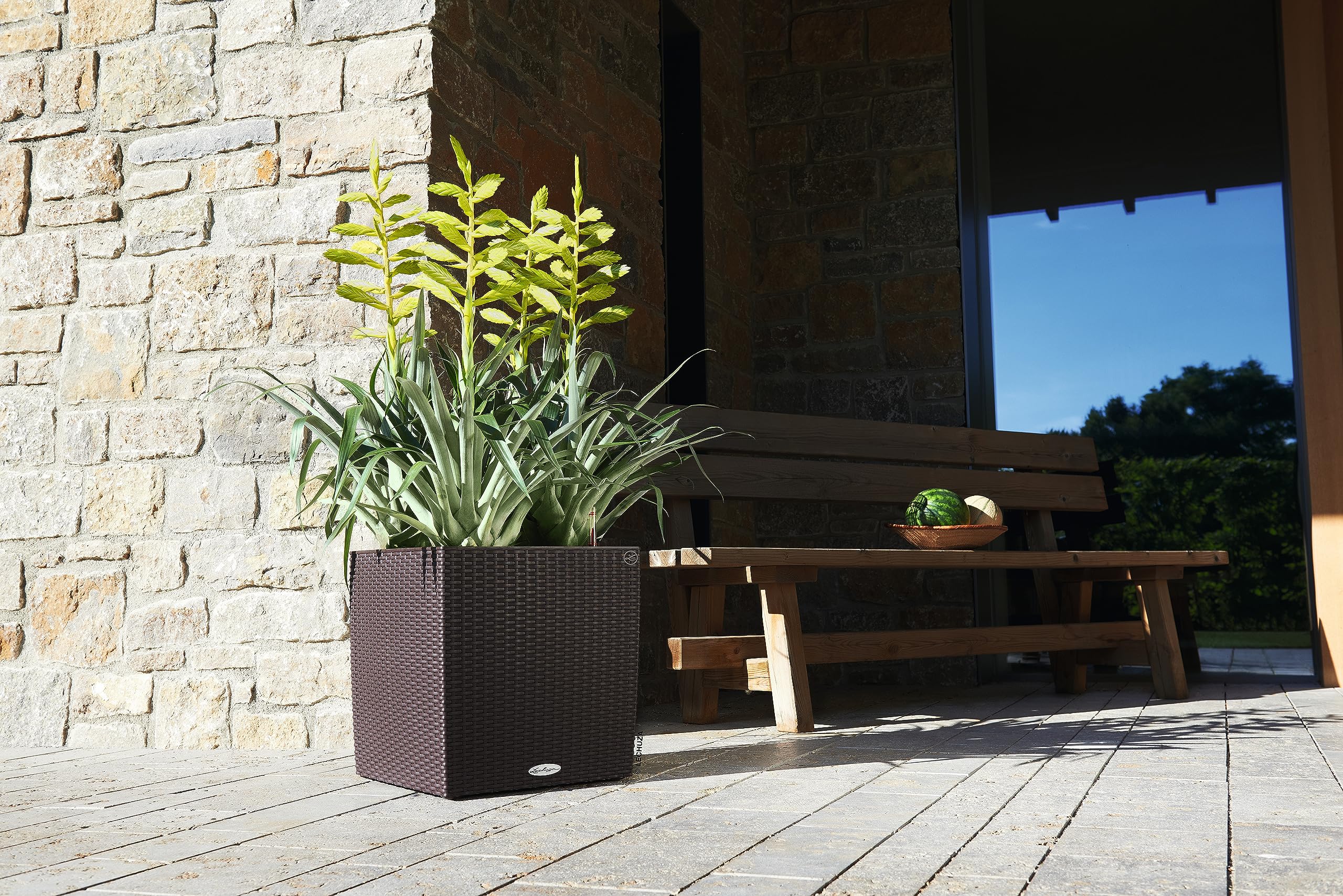 LECHUZA CUBE Cottage 40 mocha 15385