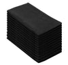 COTTON CRAFT - 12 Pack Black EuroCafe Waffle Weave Terry Kitchen Towels 16x28, 100% Ringspun 2 Ply Cotton Highly Absorbent Low Lint, Professional