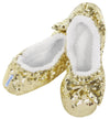 Womens Snoozies Bling Soft Soled Slippers With Gel Grip. Warm Sherpa Fleece Lining.