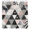 ABAKUHAUS Pink Shower Curtain, Fashion Design Starry Triangle, Cloth Fabric Bathroom Decor Set with Hooks, 175 x 200 cm, Dimgray Pale Taupe Rose