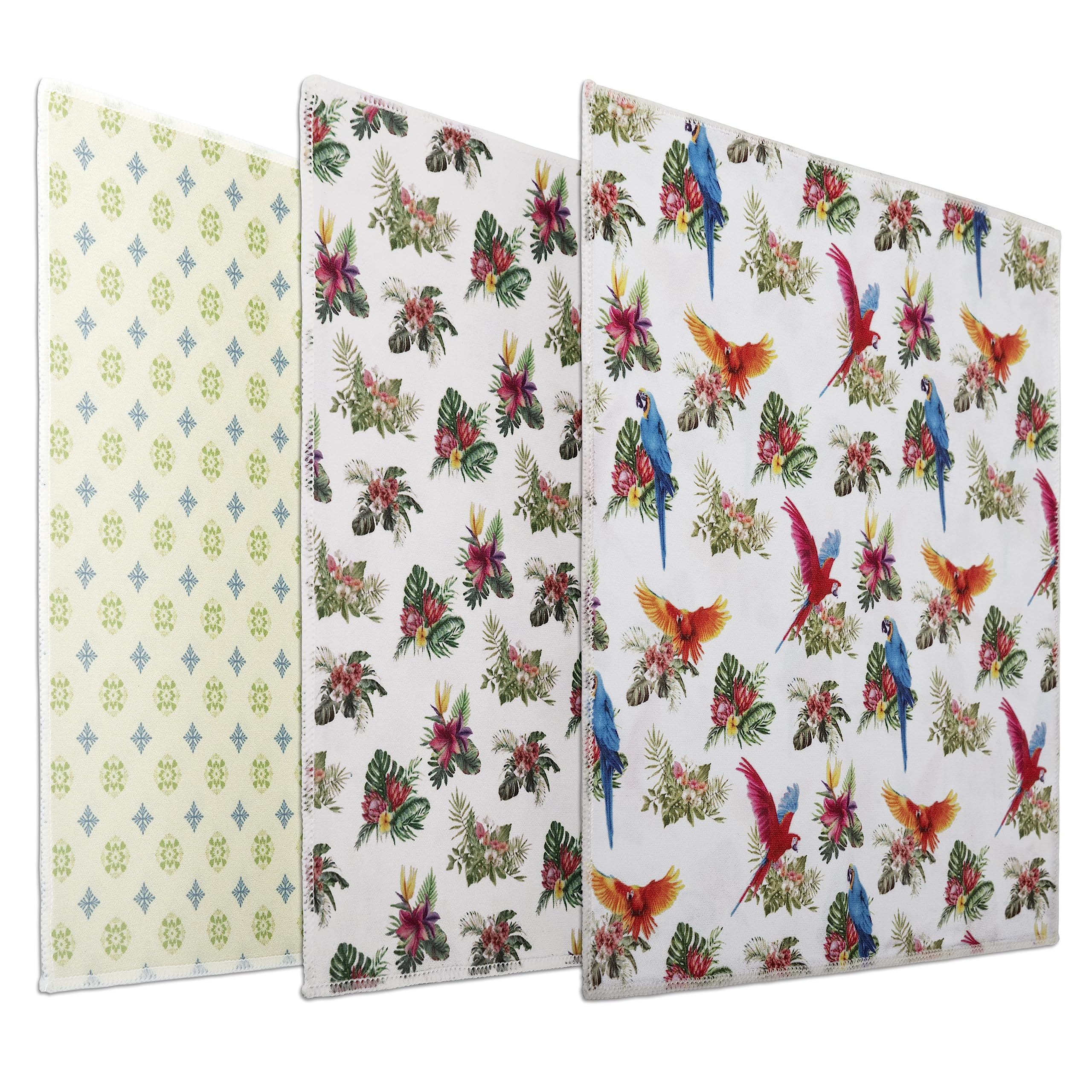 3 Pcs Microfiber Cleaning Cloth with Printed Design