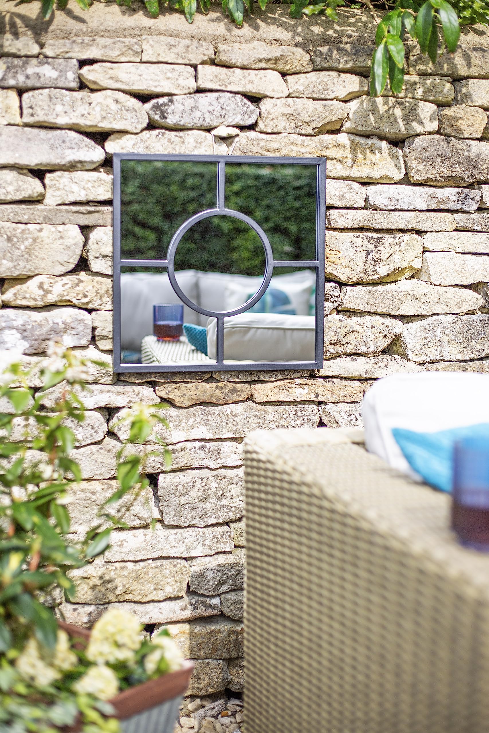 La Hacienda Aston & Wold Black Square Garden Mirror