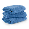 m?ve Superwuschel hand towel set, 3 hand towels 50 x 100 cm, Made in Germany, 100% cotton, cornflower