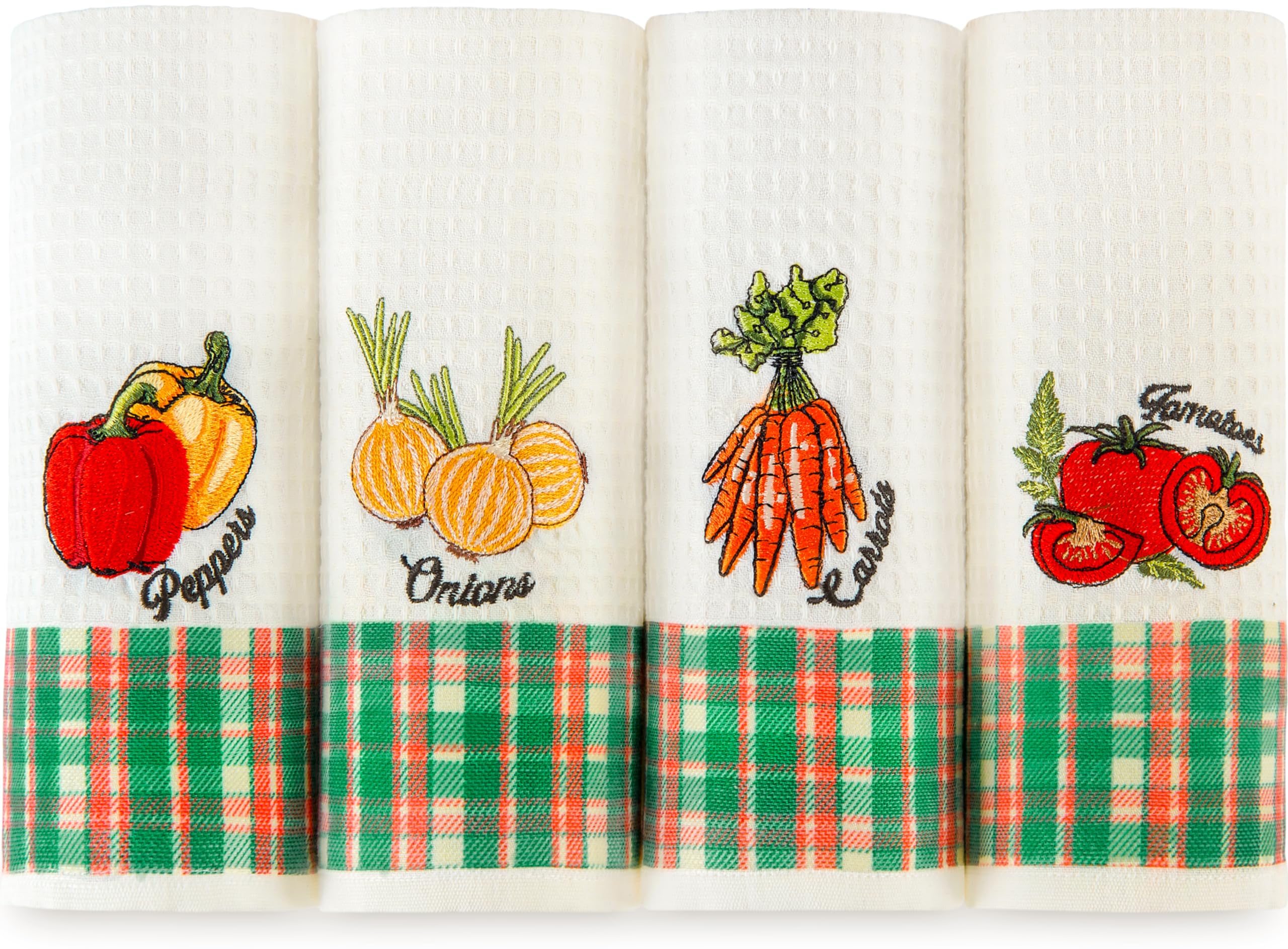 Lavien Home Turkish Cotton Waffle Weave Dish Towels, Set of 4, Absorbent, Soft, Lint-Free, Kitchen Towels for Dishwashing, Cleaning, Bathroom Decor,