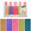 Confect Mix Golden, Purple, Neon Pink, Lime Green & Navy Blue Pearl Dragees, Birthday Sprinkles, Sprinkles for Cakes & Cupcakes Decoration, Tropical