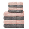 Komfortec Set of 8 Hand Towels 100% Cotton, 4 Bath Towels 70 x 140 cm and 4 Hand Towels 50 x 100 cm, Terry Clothing, Soft, Towel, Large, Anthracite