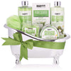 BRUBAKER Cosmetics Bath and Shower Set Aloe Vera - 7-piece Gift Set in Decorative Tub