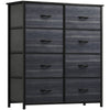 YITAHOME Chest of Drawer with 8 Drawers for Bedroom Fabric Dresser Storage Drawers With Handles Metal Frame for Living Room, Hallway,Charcoal Black