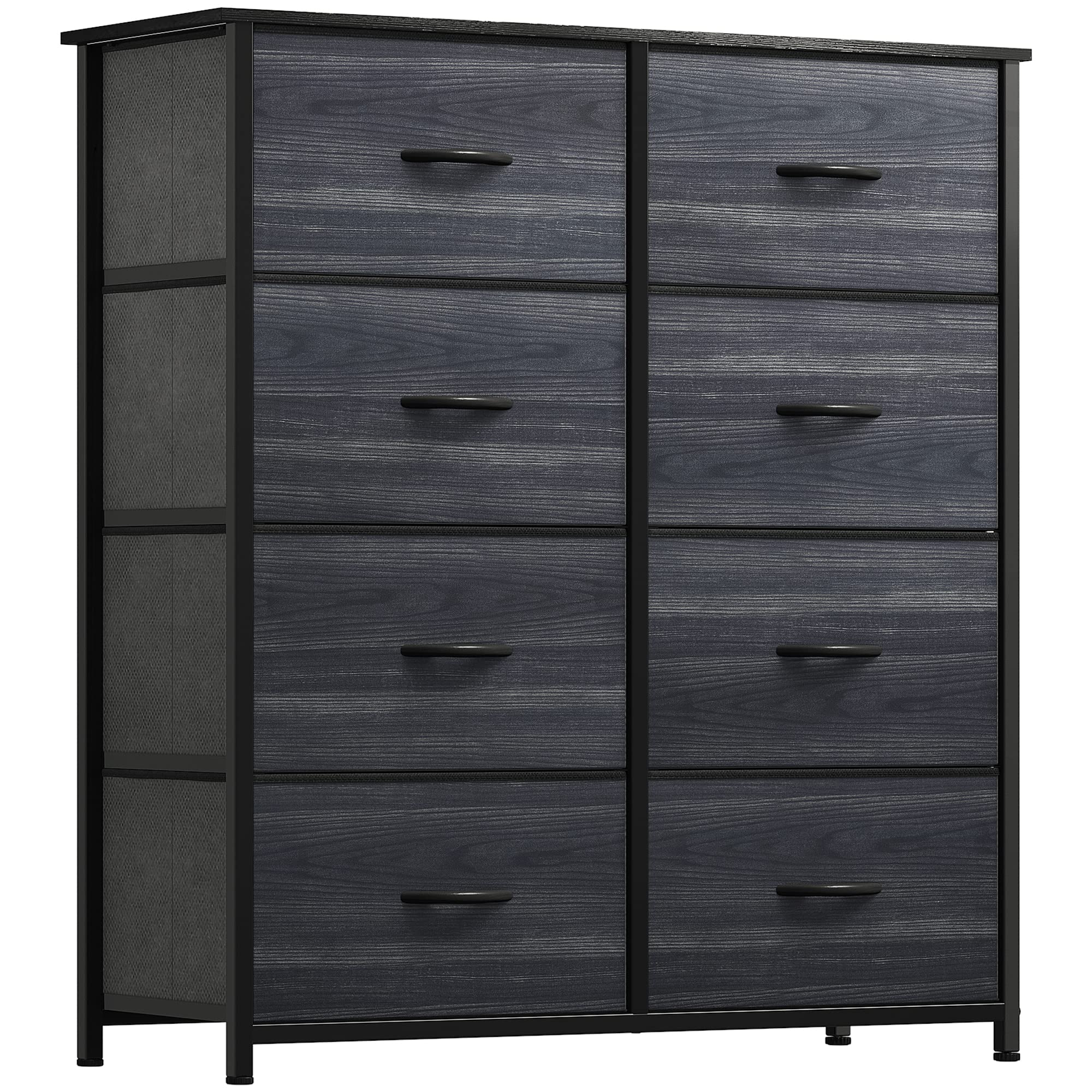 YITAHOME Chest of Drawer with 8 Drawers for Bedroom Fabric Dresser Storage Drawers With Handles Metal Frame for Living Room, Hallway,Charcoal Black