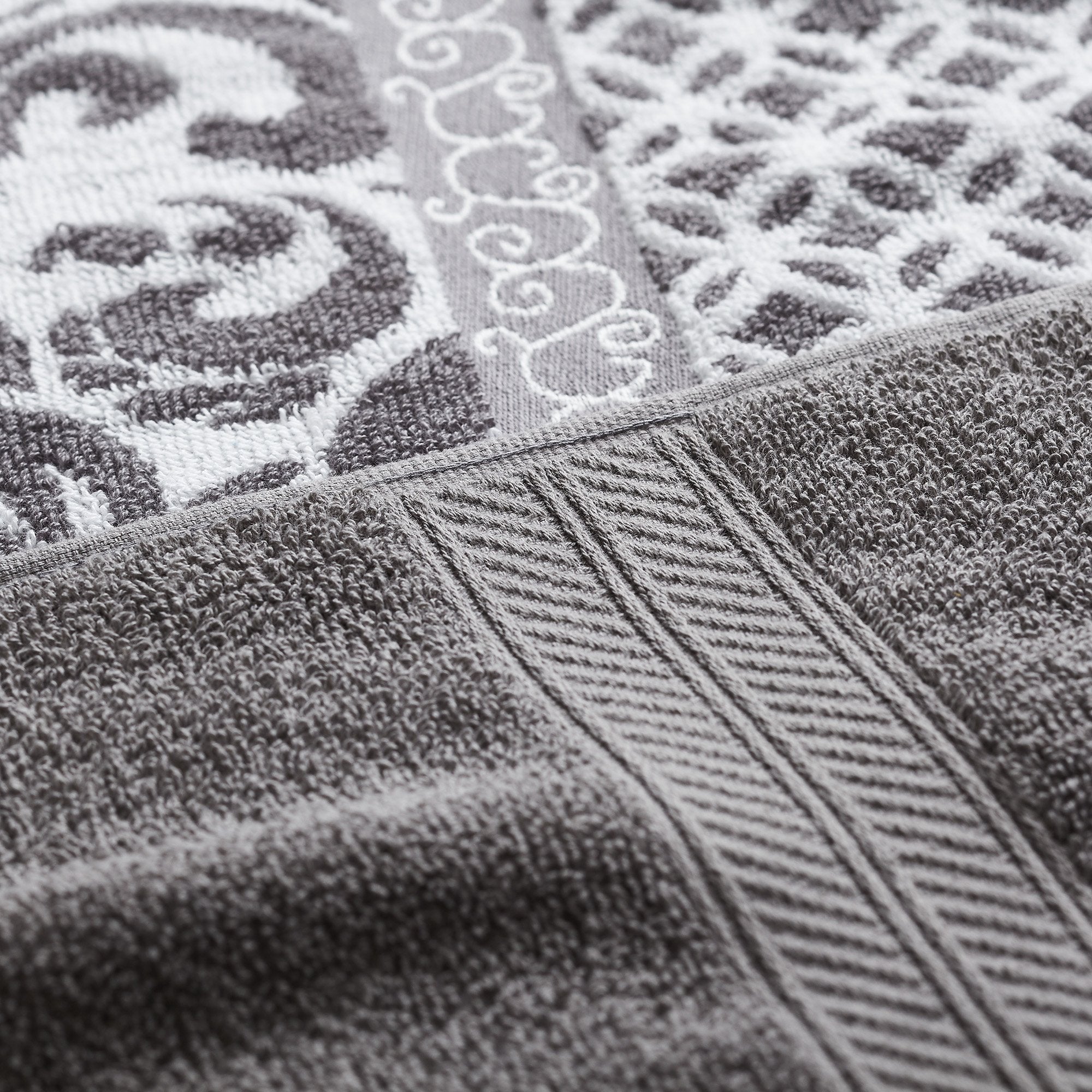 Modern Threads Amrapur Overseas Trefoil Filigree 6-Piece Reversible Yarn Dyed Jacquard Towel Set - Bath Towels, Hand Towels, & Washcloths - Super