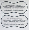 Adhesive Protective Hygiene Try On Stickers/Labels | Barrier/Liner for Swimsuits, Swimwear and Lingerie (100, Standard)
