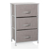 hjh LIVING Chest of drawers with 3 fabric drawers FOLDRESS M 73x45x30 cm Drawer chest organizer, height-adjustable foot glides, metal frame, grey