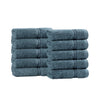 Superior Egyptian Cotton 10-Piece Face Towel Set, Sapphire