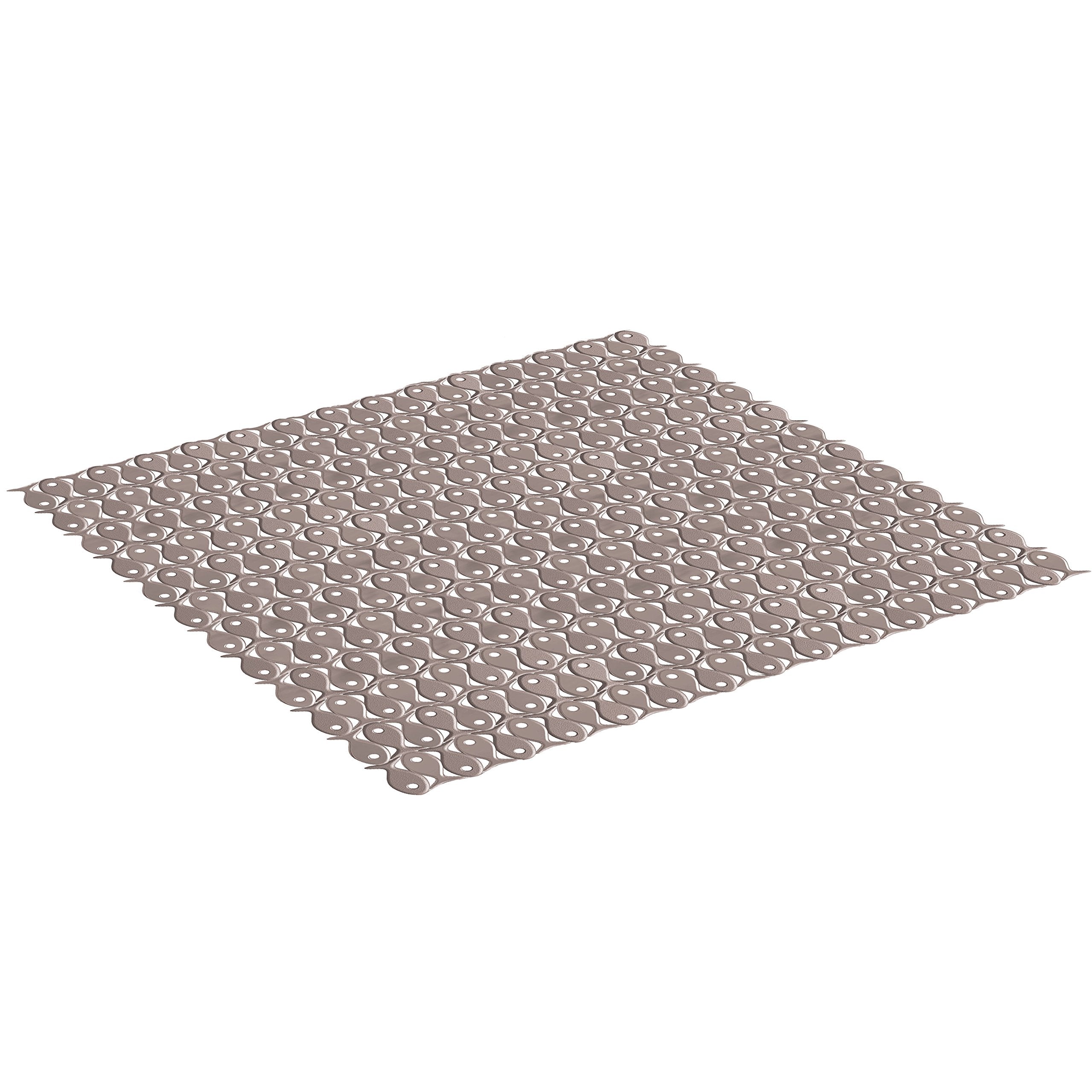 TATAY Bath Mat, Non-slip, PVC with Suction Cups, Resistant to Mold and Microbes, Anti-Bacterial, Pisces Design, Taupe. Measures 54 x 54 cm