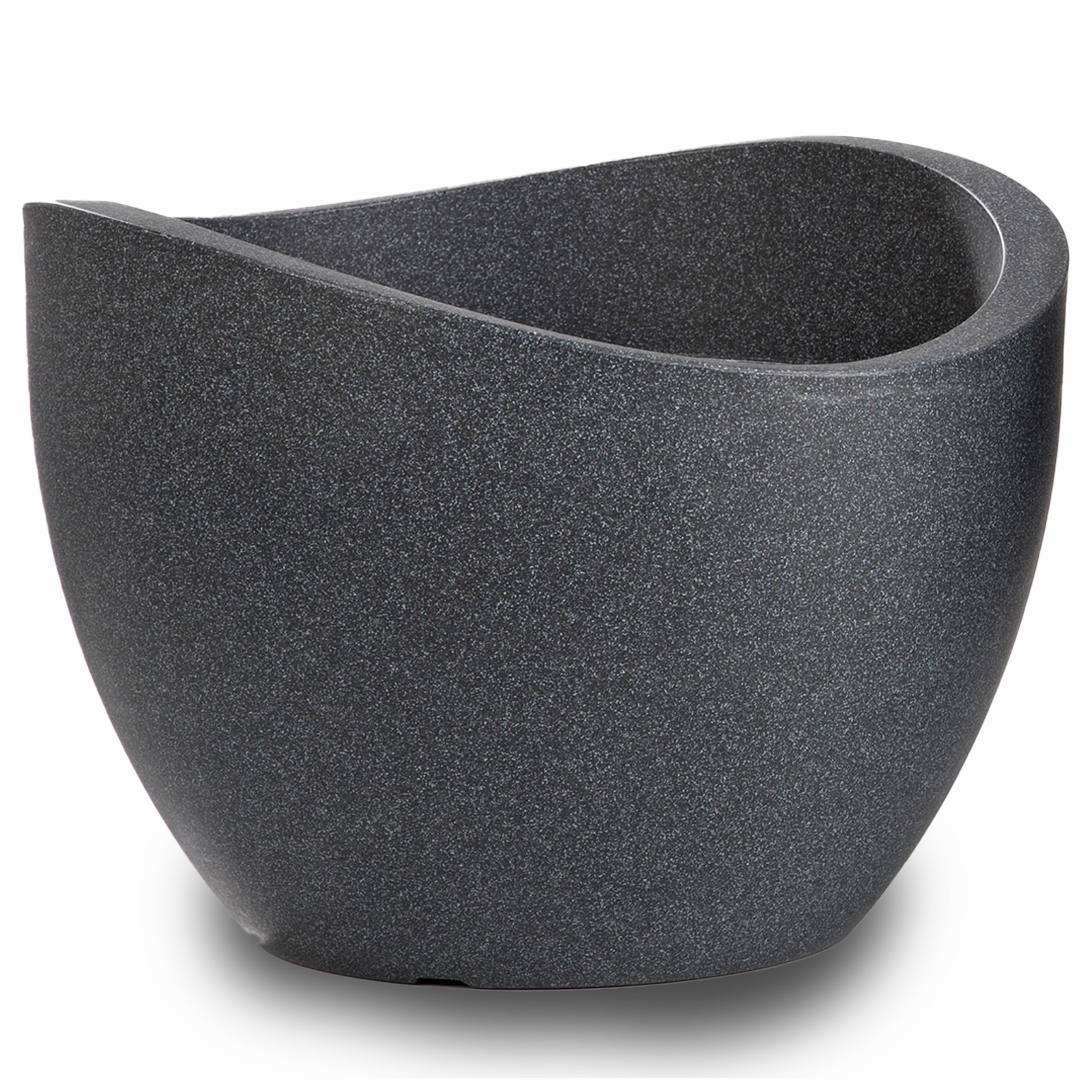 Scheurich Wave Globe, Planter made of Plastic, Black-Granite, 40 cm diameter, 30 cm height, 19 l Vol.