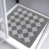 MACUNIN Square Shower Mat Non Slip Anti Mould 60x60cm Gray Bath Mat for Inside Shower Loofah Soft Texured Bathroom Floor Mat for Walk-in Shower Foot