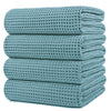 POLYTE Microfibre Oversize Quick Dry Lint Free Bath Towel, 152 x 76 cm, 4 Pack (Green, Waffle Weave)