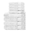 Komfortec Set of 8 Hand Towels 100% Cotton, 4 Bath Towels 70 x 140 cm and 4 Hand Towels 50 x 100 cm, Terry Clothing, Soft, Large Towel, White