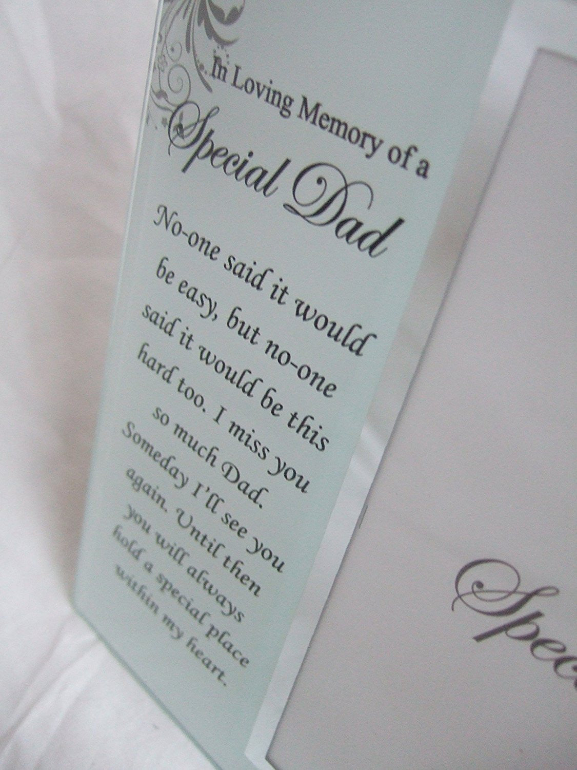 In Loving Memory, Special Dad Memorial Glass 6"x4" (15x10cms) Photo Frame with Sentimental Verse