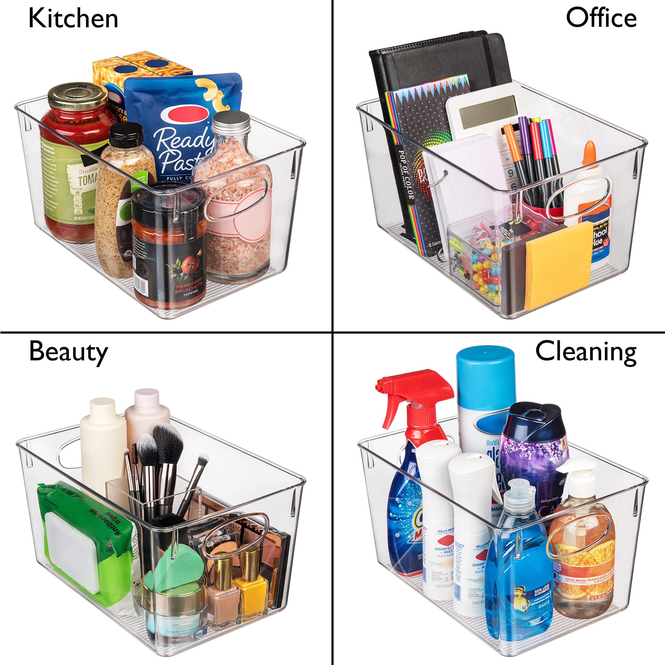 CLEARSPACE Plastic Storage Bins With lids  Perfect Kitchen Organization or Pantry Storage  Fridge Organizer, Pantry Organization and Storage Bins,