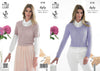 King Cole 4133 Knitting Pattern Sweaters to knit in King Cole Bamboo 4 Ply