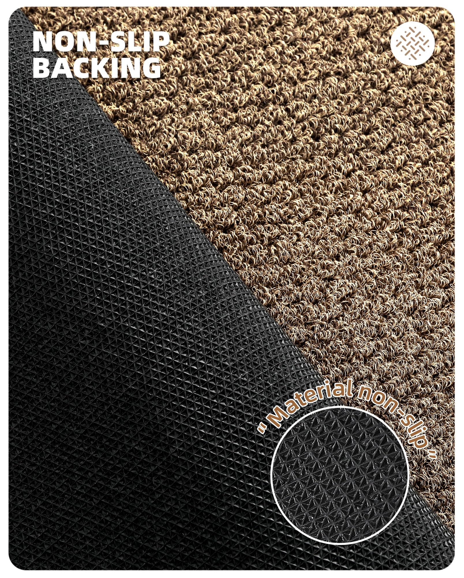 COLOR&GEOMETRY Dirt Trapper Door Mat, Heavy Duty Front Door Mat for Indoor and Outdoor, Non Slip Rubber Backing Door Matts Indoor, Machine Washable