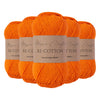 Utopia Crafts Re-Cotton Knitting Yarn, 5X 100g (Pumpkin Orange)