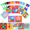 Pllieay 12-in-1 Cross Stitch Beginner Kit for Kids, Embroidery Kit Includes 12pcs Blank Plastic Mesh Canvas, 16 Yarns, 6 Embroidery Needles, Needle