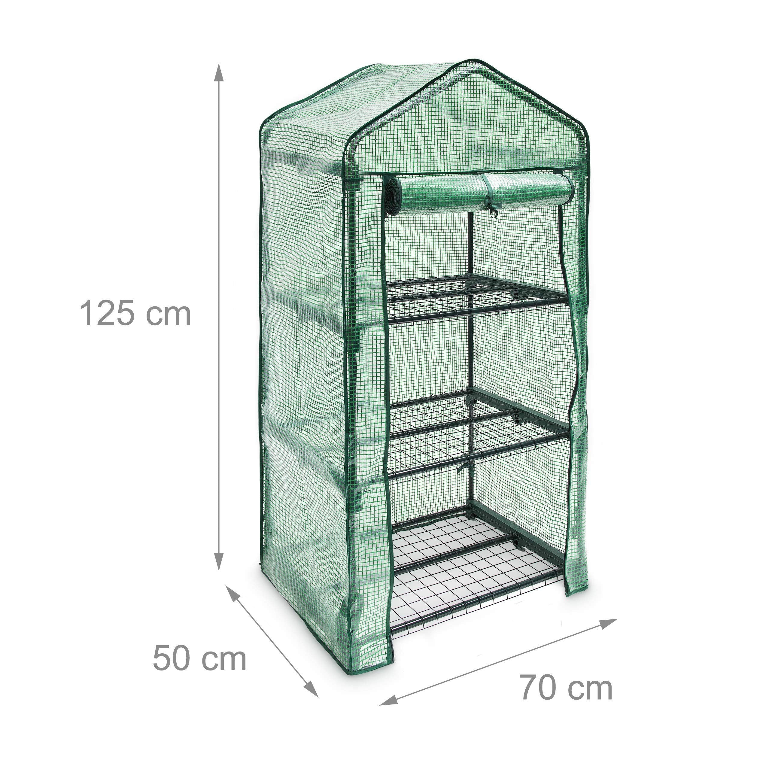 Relaxdays Greenhouse 3 Levels Tear-Resistant Growth Support for Plants, Levels Each of 60 x 46 cm (23.6 x 18.1 in)