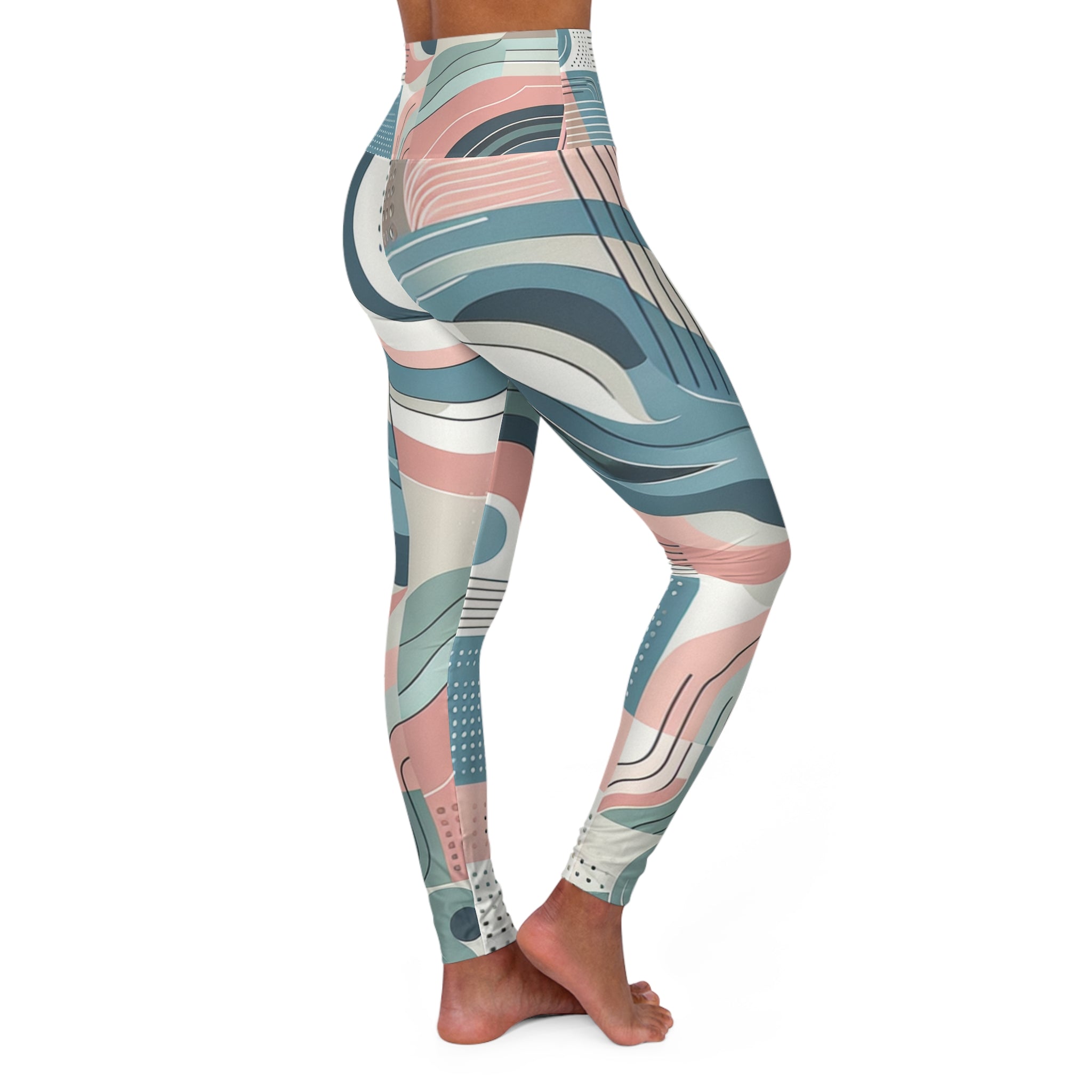 Dazzling Dreams Studio Fitness Fusion Ignite Pastel Leggings - Contemporary Abstract Design, Soft Comfort