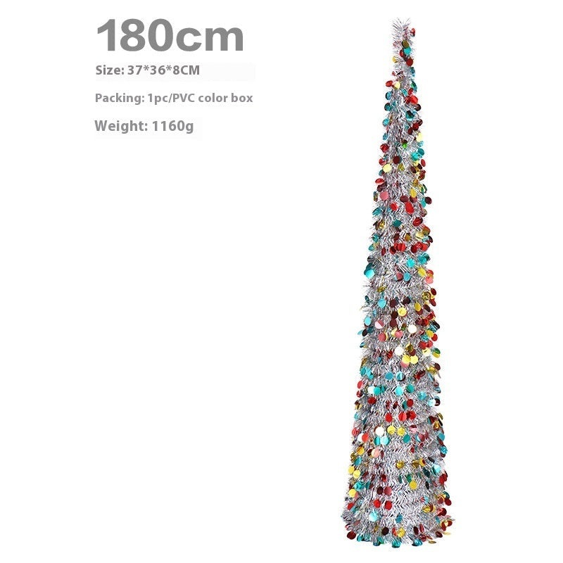Christmas Colorful Retractable Folding Christmas Tree Decorative Ornaments