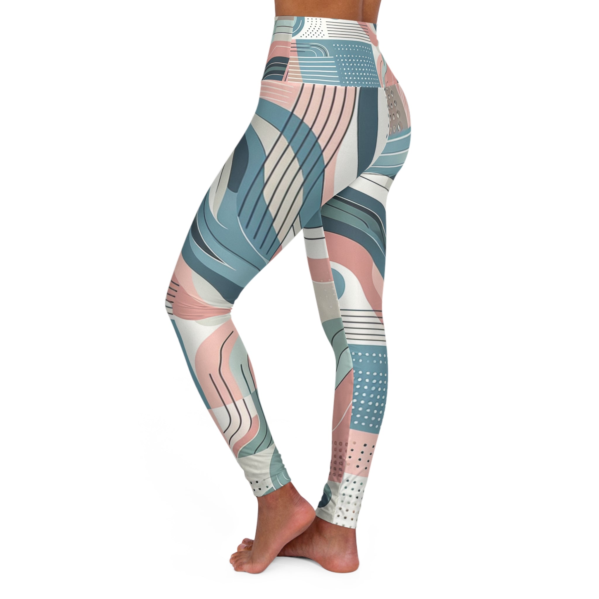Dazzling Dreams Studio Fitness Fusion Ignite Pastel Leggings - Contemporary Abstract Design, Soft Comfort