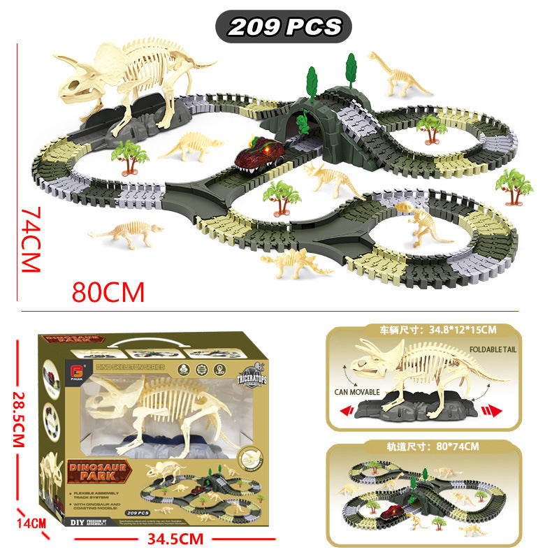 Electric Toy DIY Assembly Skeleton Dinosaur Track Car