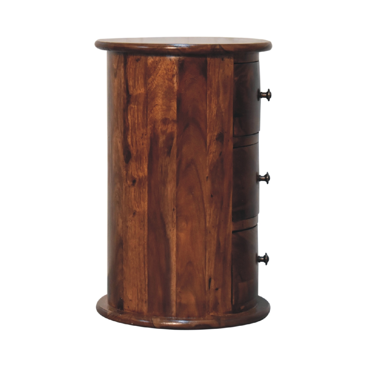 Artisan Furniture Solid Mango Wood 3 Drawer Chestnut Sheesham Drum