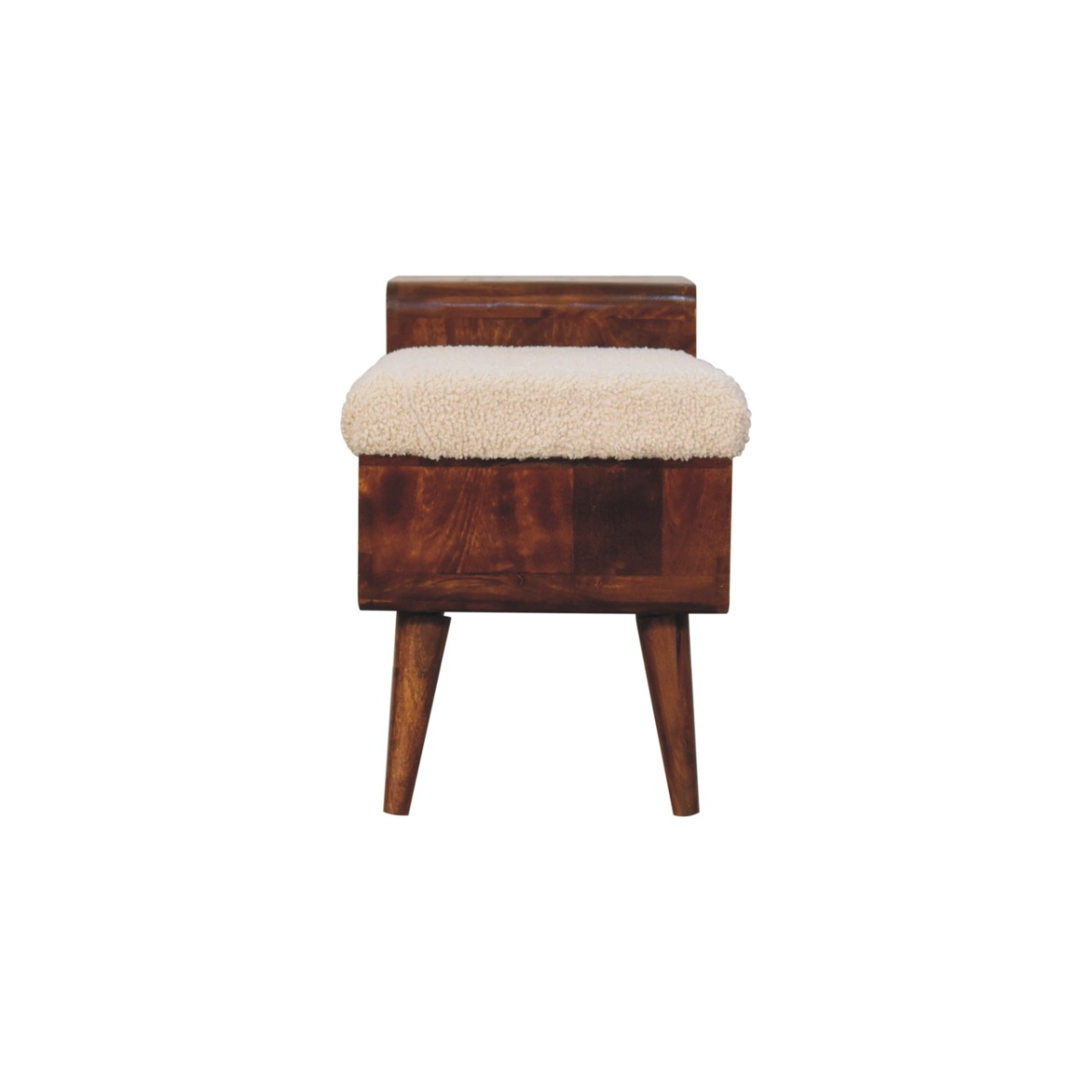 Artisan Furniture Solid Mango Wood Boucle Carved Chestnut Telephone Table