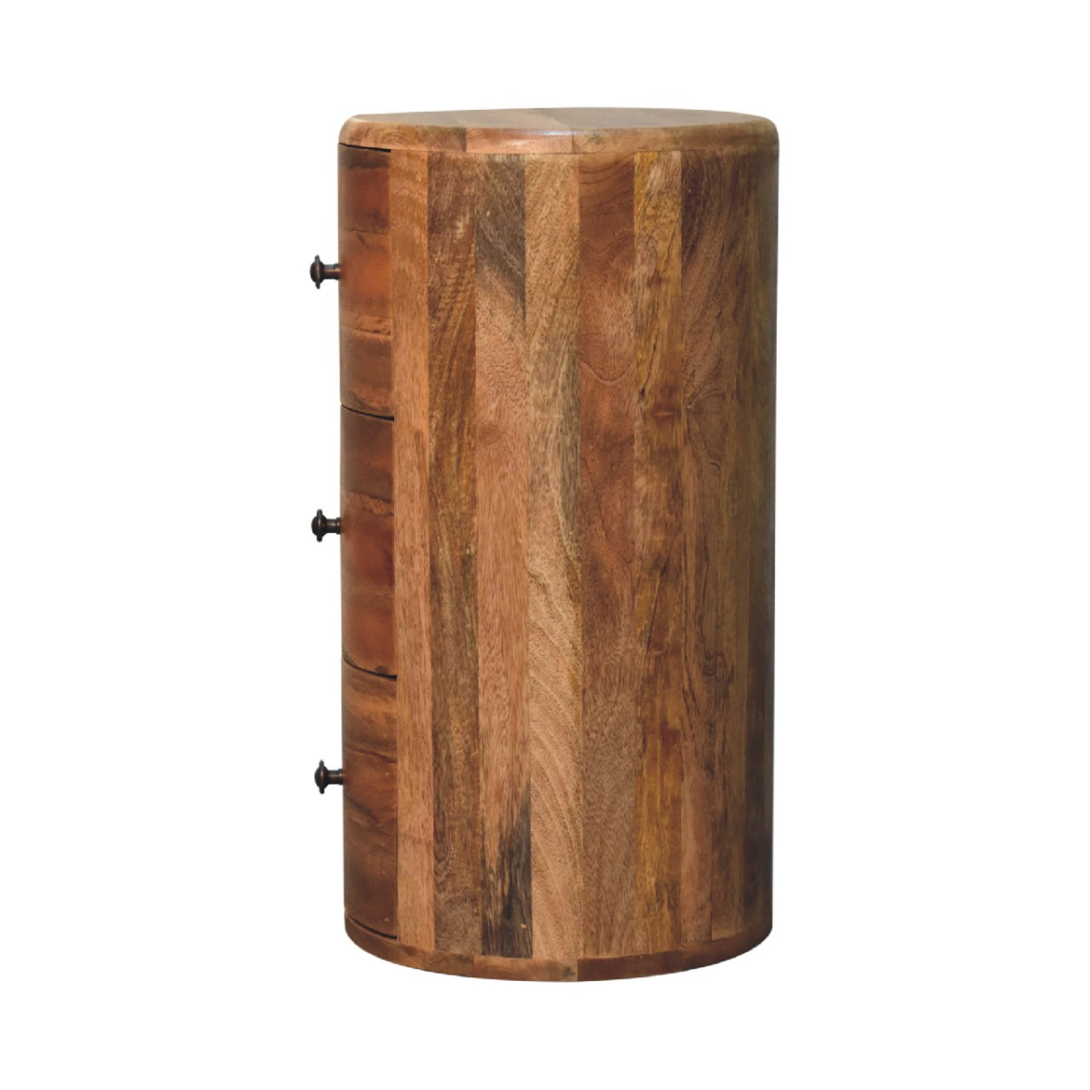 Artisan Furniture Solid Mango Wood Oak-ish Drum Chest