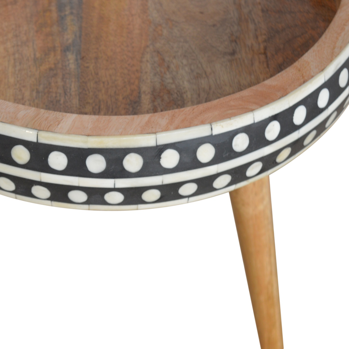 Artisan Furniture Solid Mango Wood Small Dotted End Table